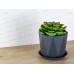 Кашпо  ПРИЗМА D130мм 1л с поддоном Графитовый М3137 *12 Кашпо  ПРИЗМА D130мм 1л с поддоном Графитовый М3137 *12