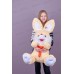 Заяц Валентин 80см, ЗВ-80Ч цвет-персиковый, с лентой Мила