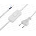 Шнур сетевой REXANT с выключателем 1,8м, 2*0.75мм, белый, 11-1133