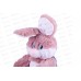 Заяц Ляля 40см, персиковый, с лентой ЗЛ-55П  Мила