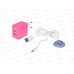 Зарядное устройство сетевое 2USB 2.4A для Lightning 8-pin More choice NC46i 1м, розовый