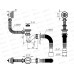 Сифон для ванны узкий прямоточный 1 1/2*40 с выпуском и перел V157 *30