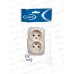  Розетка IONICH 2-местная открытой установки, без заземления, 16А, 220В слоновая кость,керамика,1427 *10