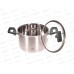 Кастрюля Веста LR02-247 нержавеющая сталь 18*1,5см 2,9л индукционное  дно стекл крышка