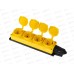 Колодка UNIVersal с заземлением 4 гнезда каучук, одноф. с заглуш., желтая, 3084