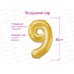 Шар фольга "40 Цифра 9 золотой 1386212 Шар фольга "40 Цифра 9 золотой 1386212