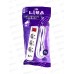 Сетевой фильтр LIRA LRFI135W, 3 розетки, с заземлением, с выключателем, 2 x USB, 1 x typeC,