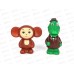 Игрушка пластизоль для ванны Гена и Чебурашка, 2304R0012-R-NW в сетке