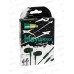 Наушники вакуумные AUX разъём с МК 1.1м, More Choice G38 Emerald