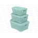 Набор корзинок с крышками "Ромбики" (3шт) мята, АП 467 (340х250х170мм) Набор корзинок с крышками "Ромбики" (3шт) мята, АП 467 (340х250х170мм)