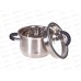 Кастрюля Lara LR02-9001 нерж 16*10,5см 2,1л индук, все виды плит, слив