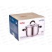 Кастрюля Lara LR02-9002 нержавеющая сталь 18*11,5см 2,9л индук, все виды плит, слив