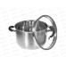 Кастрюля Lara LR02-9003 нержавеющая сталь 24*14,5см 6,5л индук, все виды плит, слив