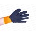 Перчатки хлопчатобумажные облитые Зима Торро Люкс двойной облив оранж с синим черные пальцы №289 *10/480