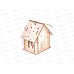 Подвеска на елку дерево Домик с подсветкой 65*90*100мм НГ-ПД2-003