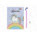 Блокнот подарочный (замочек, гел.ручка) 22,5*20 Единорог SM32K-001