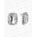 Серьги со стразами &quotРокошь&quotпрямоуг.цв белый в серебре 10937435